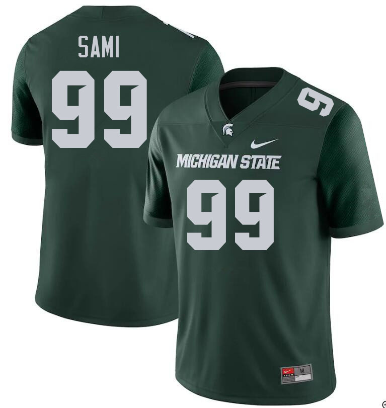 Men #99 Jalen Sami Michigan State Spartans College Football Jerseys Stitched Sale-Green